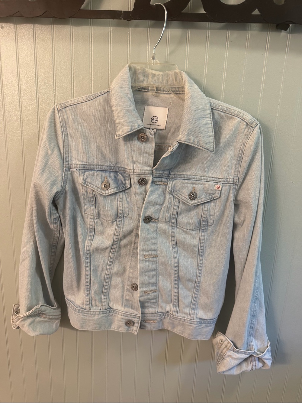 Agolde Pale Blue Denim Trucker Jacket